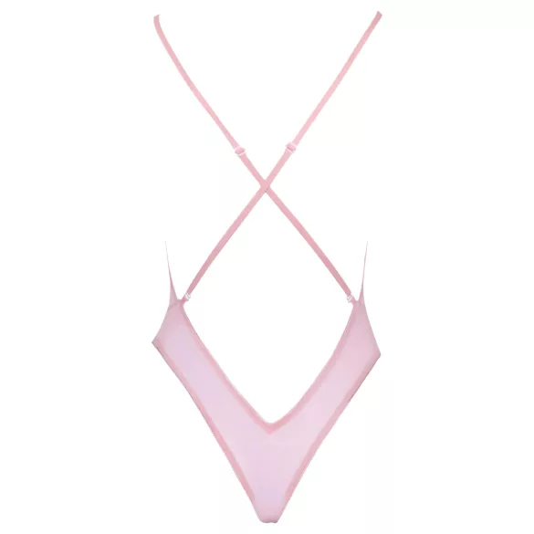 Kissable - erotické body s růžovou výšivkou - růžová