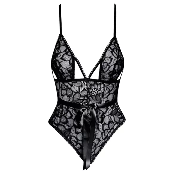 Kissable - krajkový body (černý)