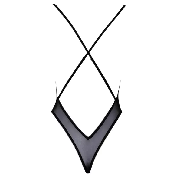 Líbivý - růžově vyšívaný body (černý)