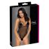 Cottelli - vyšívané, otevřené krajkové body (černá-fialová) - XL