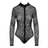 Noir - leopardí vzor, dlouhý rukáv body (černé) - M
