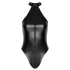 Noir - lesklé body s krčním páskem (černé)