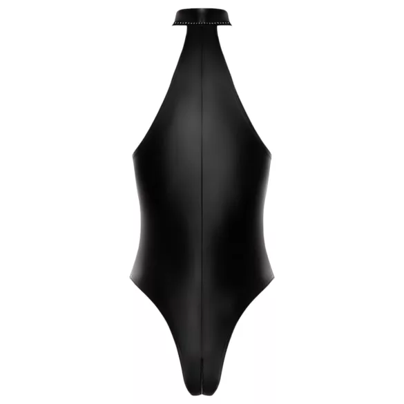 Noir - lesklé body s krčním páskem (černé)