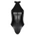 Noir - lesklé body s halter výstřihem (černé) - M