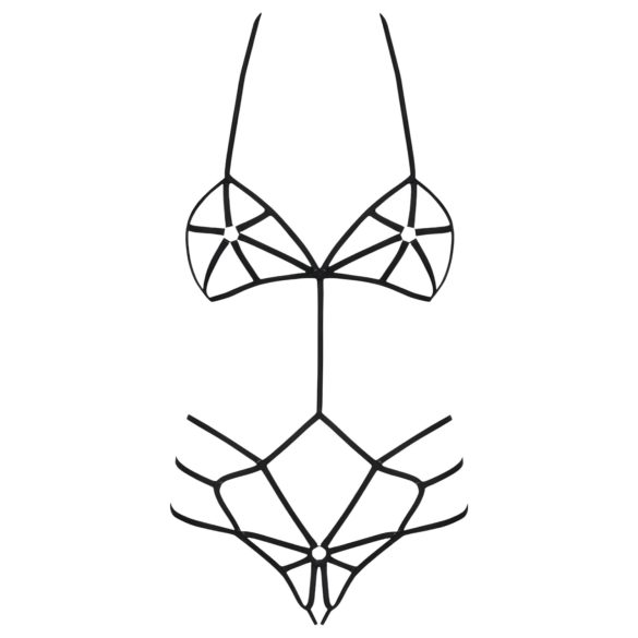 Obsessive - ozdobný tělový postroj (černý) - S/M