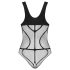 Obsessive B336 - průhledné otevřené síťované body (černé) - S-L