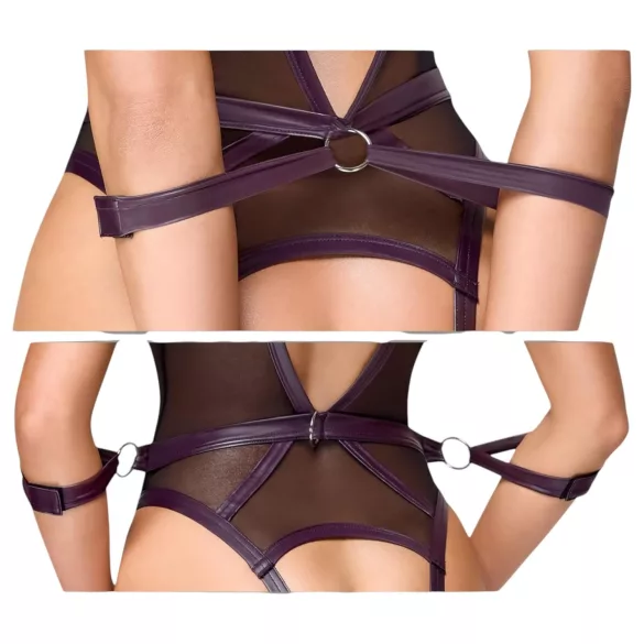 Cottelli Bondage - otevřené body a pouta na ruce (tmavě fialová) - L