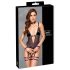 Cottelli Bondage - otevřený body a pouta (černá) - XL