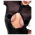 Noir - Lesklé body s průhlednými vložkami (černé) - XL
