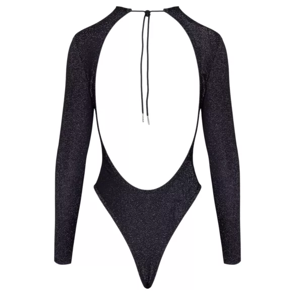 Cottelli - třpytivý body s otevřenými zády (černý) - M