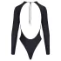 Cottelli - třpytivý body s otevřenými zády (černý) - L