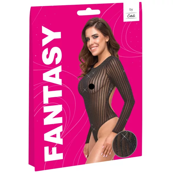 Cottelli - pruhované body se stříbrnou nití (černé) - S-L