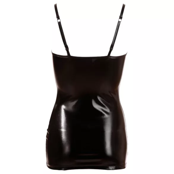 Cottelli - lesklé šněrovací šaty (černé) - L