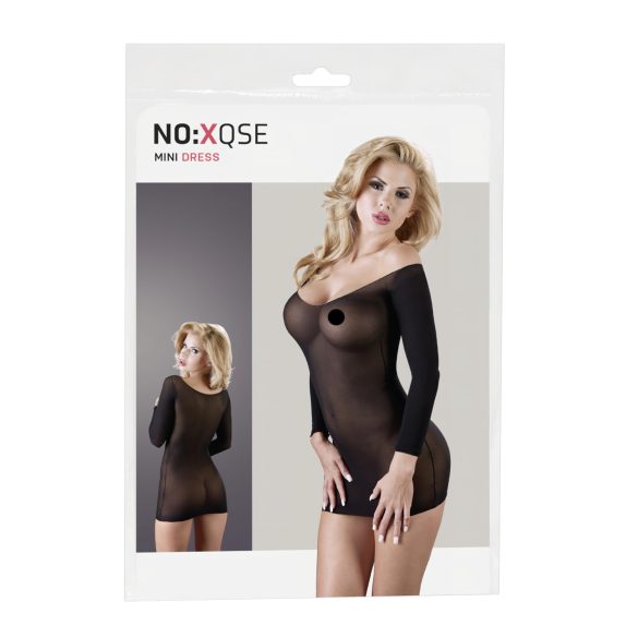 NO:XQSE - Dlouhý rukáv, průhledný catsuit - černý (S-L)