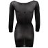 NO:XQSE - Dlouhý rukáv, průhledný catsuit - černý (S-L)