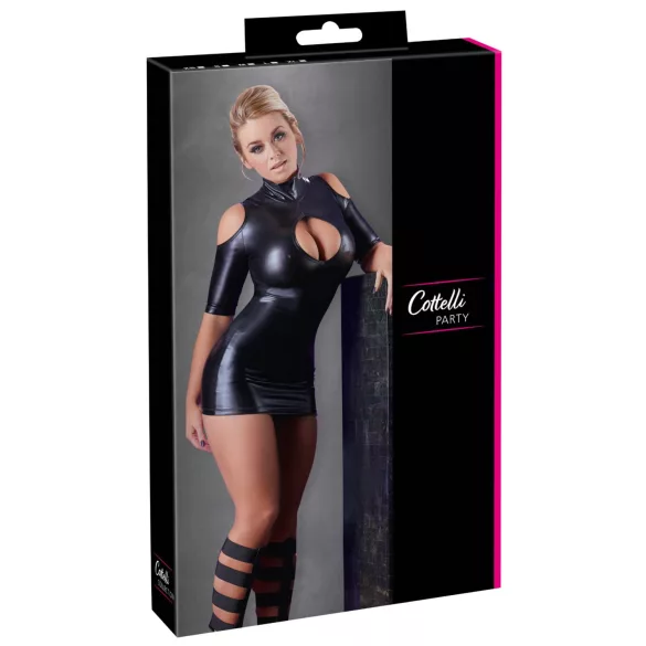 Cottelli - sexy mini šaty s odkrytými rameny - černé - L