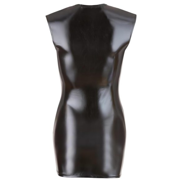 Cottelli - dámské mini šaty bez rukávů - lesklé - černé - XL