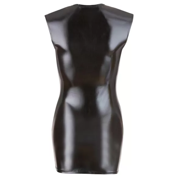 Cottelli - dámské mini šaty bez rukávů - lesklé - černé - XL