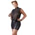Cottelli Plus Size - lesklé šifonové šaty (černé)