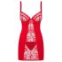 Obsessive Heartina - noční košile a tanga (červená) - L/XL