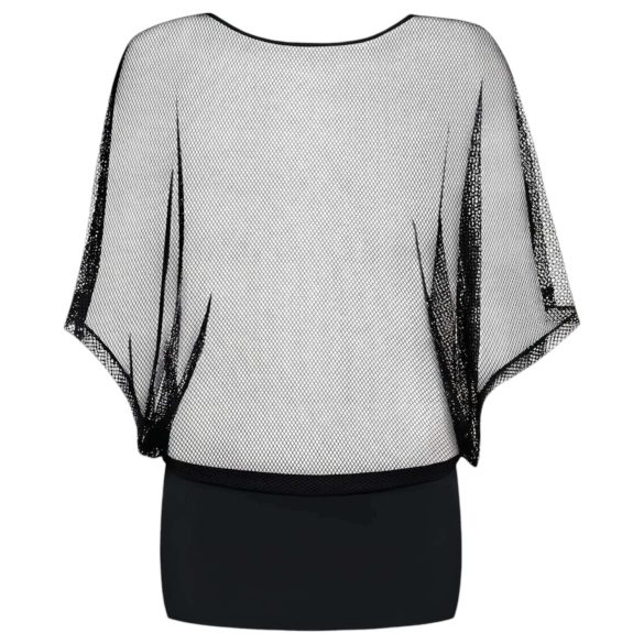 Obsessive - průhledné minišaty a tanga - černá - L/XL