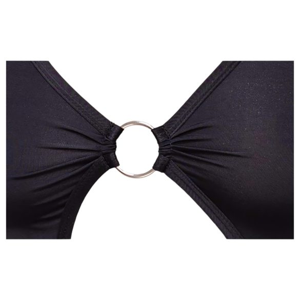 Cottelli Party - asymetrické mini šaty s prstenem - černé - L