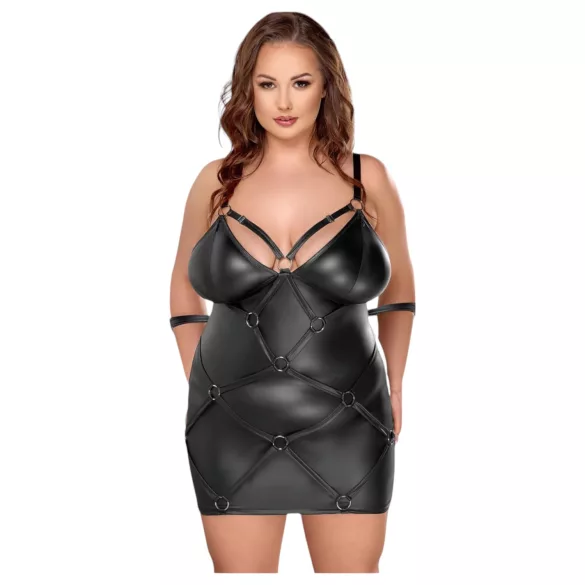 Cottelli Plus Size - šaty s pouty - černá