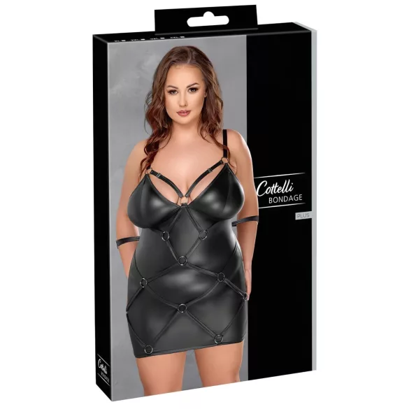 Cottelli Plus Size - šaty s pouty - černá