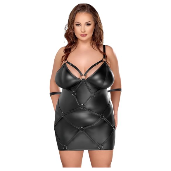 Cottelli Plus Size šaty s pouty (černé) - 2XL
