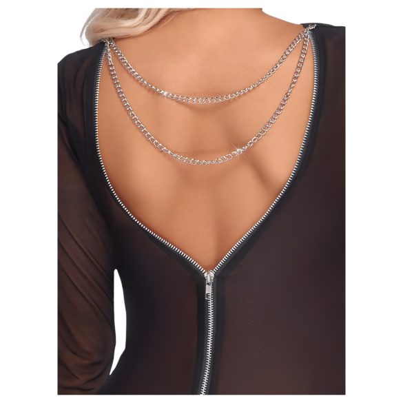 Cottelli Party - průsvitné minišaty na zip - černé - L