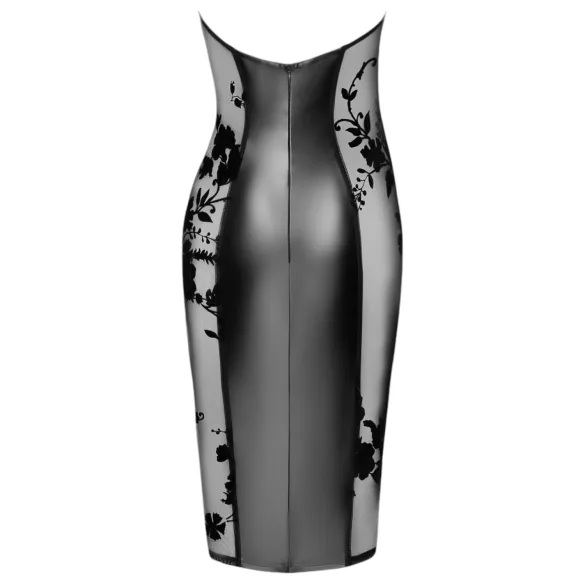 Noir - lesklé halter šaty (černé) - M