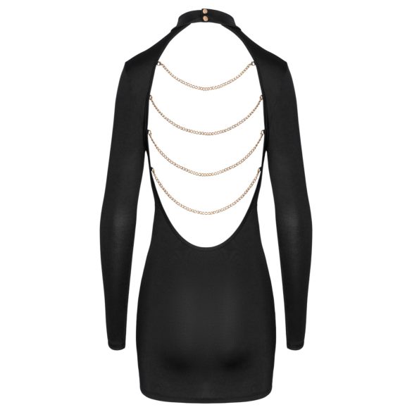 Cottelli - mini šaty s otevřenými zády a řetízky - černé - L