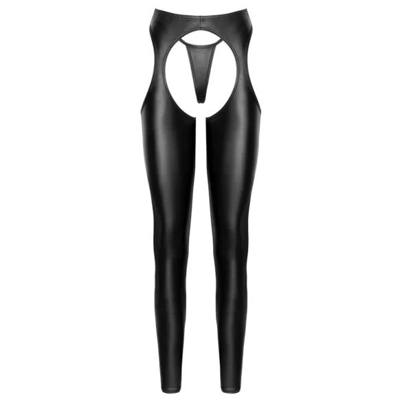 Cottelli - otevřené chaps kalhoty a tanga set (černá)