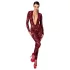 Noir Kink Royal - průsvitný catsuit - červená - M