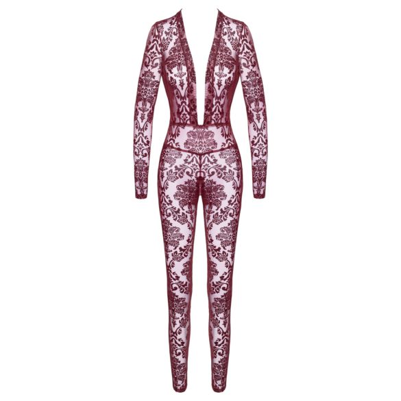 Noir Kink Royal - průsvitný catsuit (červený) - L