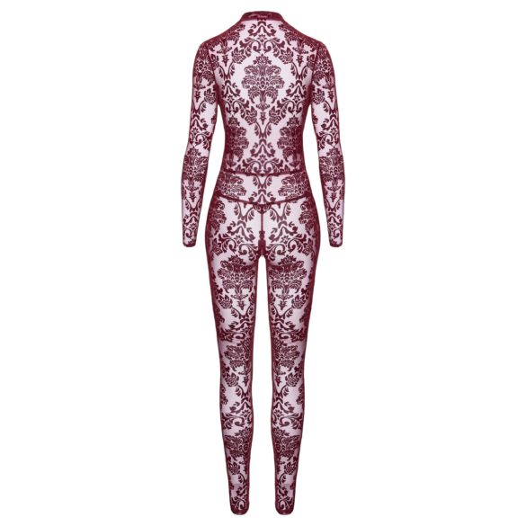 Noir Kink Royal - průsvitný catsuit (červený) - L