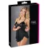 Cottelli - babydoll košilka - volná, s volánky - černá - XXL