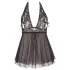 Cottelli Plus Size - babydoll s krajkou - černá - plus size - 2XL