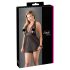 Cottelli Plus Size - krajkový lehký babydoll (černý) - 4XL