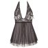 Cottelli Plus Size - krajkový lehký babydoll (černý) - 4XL