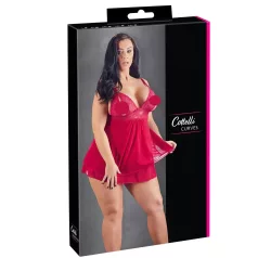   Cottelli Plus Size - babydoll s krajkou - červená, plus size