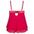 Cottelli Plus Size - Krajkový lehký babydoll (červený)