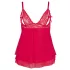 Cottelli Plus Size - babydoll s krajkou - červená, plus size - XL