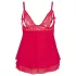 Cottelli Plus Size - babydoll s krajkou - červená, plus size - XL
