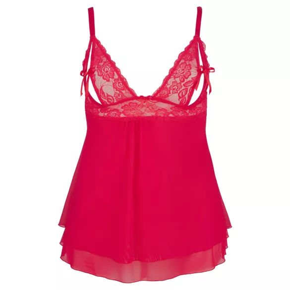 Cottelli Plus Size - babydoll s krajkou - červená, plus size - 4XL
