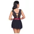 Cottelli Bondage - krajkový babydoll s obojkem (černý) - M