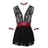 Cottelli Bondage - krajkový babydoll s obojkem (černý) - L