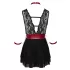 Cottelli Bondage - krajkový babydoll s obojkem (černý) - L