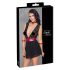 Cottelli Bondage - krajkový babydoll s obojkem (černý) - XL