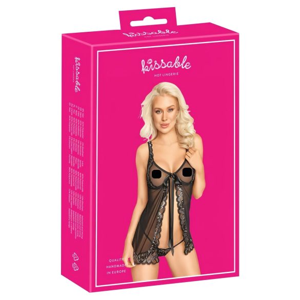 Líbivá - otevřená babydoll (černá)